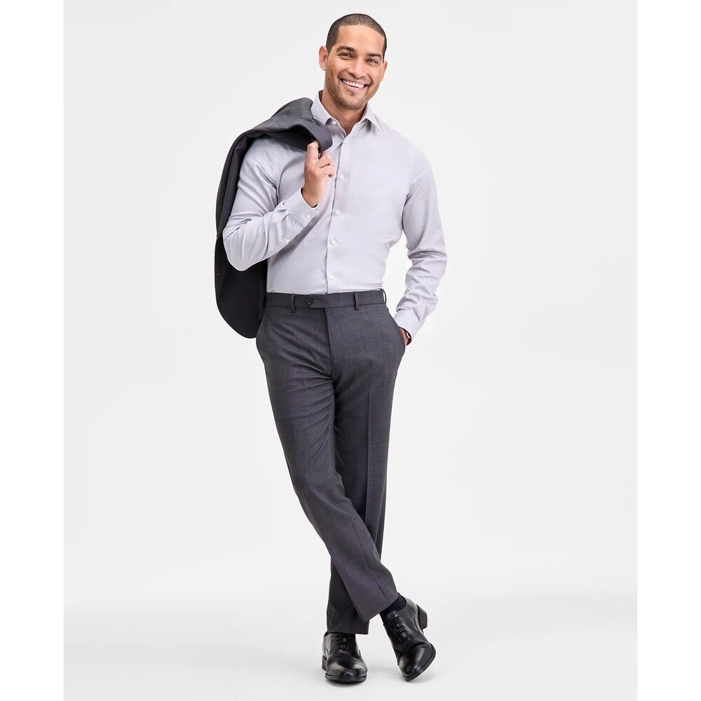 $200 NEW TED BAKER MENS 30X30 CHARCOAL SOFT STRETCH TROUSERS DRESS PANTS SLACKS